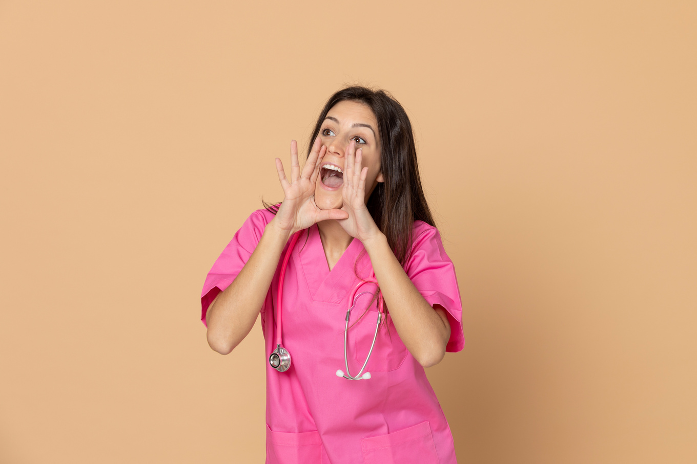 Young Doctor Wearing Pink Uniform
